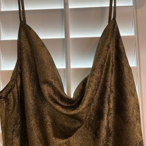 Satin cowl neck mini dress